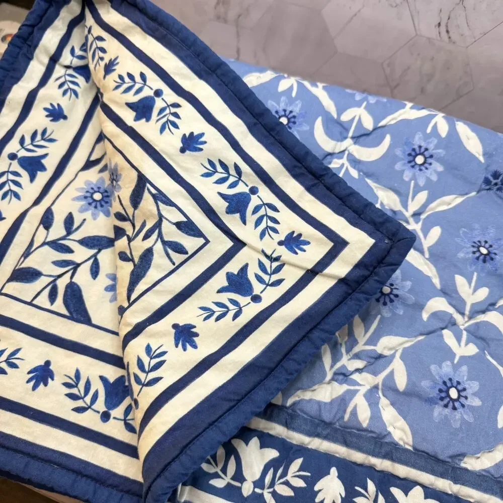 Pottery Barn X Mark D. Skies Pillow Shams Clementine Quilted Euro Covers in EUC